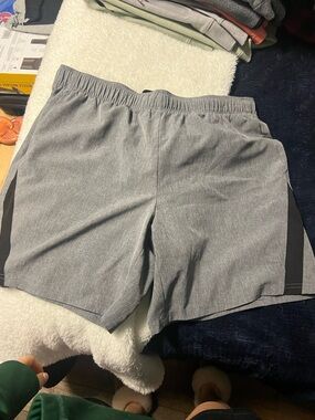 tek gear Gray Athletic Shorts with Black Side Panels